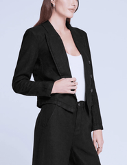 CORE-L'Agence Wayne Cropped Linen Blazer