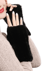 Fleur de Camélia - Fleur de Camélia Mink Knit Fingerless Gloves - Buy Online