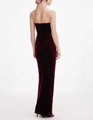 Self-Portrait - PRE-ORDER-Self-Portrait Velvet Bandeau Maxi Dress - Buy Online