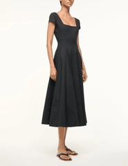 STAUD Wells Short Sleeve Midi Dress