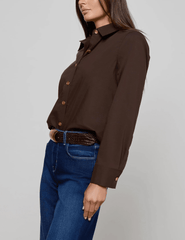 L'AGENCE Ellery Long Sleeve Button Blouse