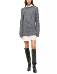 STAUD Aldrin Combo Sweater Mini Dress