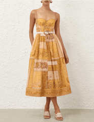 PRE-ORDER-Zimmermann Lucky Corset Midi Dress
