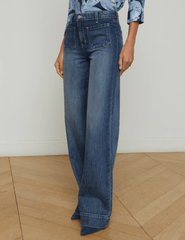 L'Agence Nolan Patch Pocket Wide Leg Jean