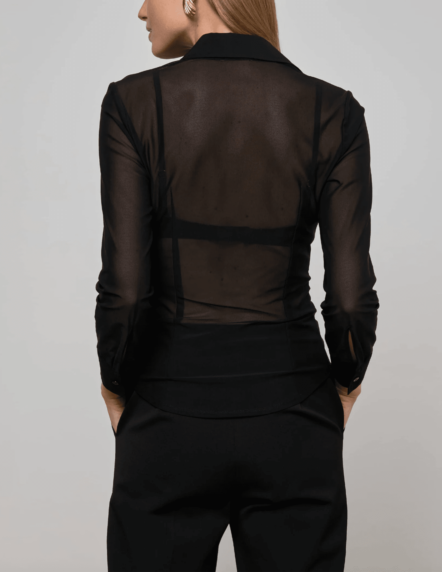 L'Agence - PRE-ORDER-L'AGENCE Indiana Mesh Three Quarter Sleeve Blouse - Buy Online