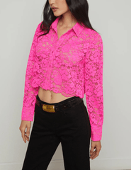 PRE-ORDER-L'Agence Akemi Lace Cropped Blouse