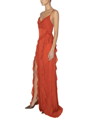 Ronny Kobo Milena Maxi Dress in Burnt Orange