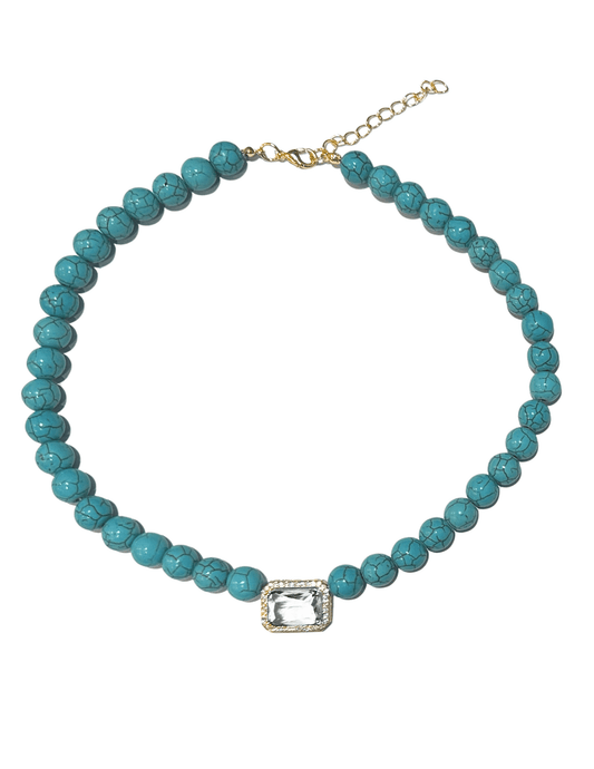 Austin Blaze Turquoise Embellished Crystal Collar Necklace