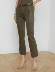 L'Agence Kendra High Rise Cropped Coated Jean