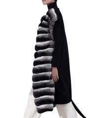 PRE-ORDER-Steven Dann Missy Rex Fur Duster Vest in Black and Grey