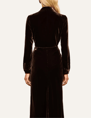 L'AGENCE Argo Velvet Blouse in Dark Java
