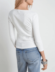 L'Agence Rowena Three Quarter Sleeve Henley Top