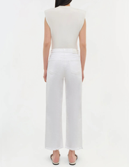 Simkhai Estelle Stretch Jersey Crop Top in White