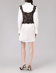 PRE-ORDER-Giuseppe Di Morabito Corset Mini Shirt Dress in Off White