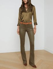 L'Agence Ruth High Rise Straight Coated Jean