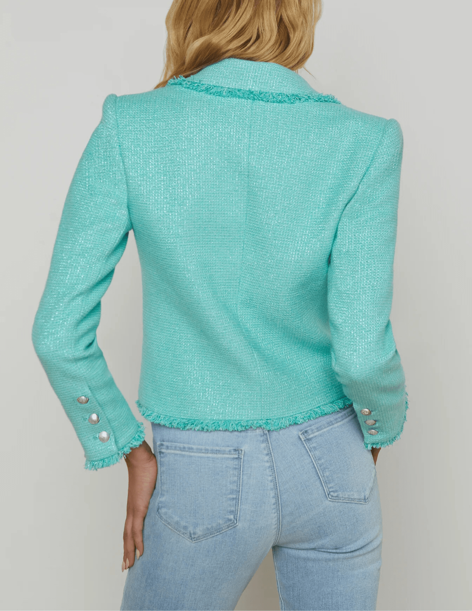 Sylvia Tweed Aqua Tweed Jacket Rainbow Tweed Jacket Talbots