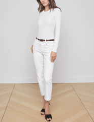 L'Agence Tess Micro Modal Crew Neck Long Sleeve Tee