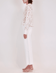 Simkhai Penelope Eyelet Long Sleeve Blouse