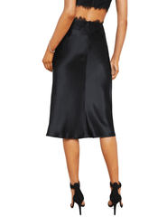 L'Agence Loyal Lace Trim Midi Skirt