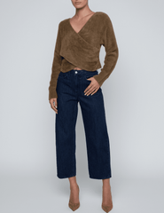 PRE-ORDER-L'AGENCE Antonella Cross Front Sweater in Driftwood