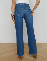 L'Agence Tiana Raw Hem Wide Leg Jean