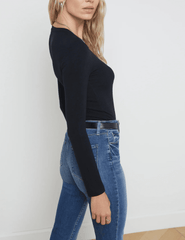L'Agence Tess Micro Modal Crew Neck Long Sleeve Tee