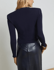 L'Agence Toulouse Cropped Crew Neck Cardigan