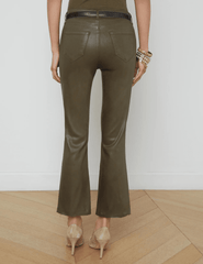 L'Agence Kendra High Rise Cropped Coated Jean