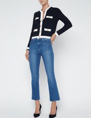 L'Agence Estafania Contrast Trim Cardigan