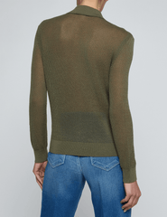 L'AGENCE Carine Pointelle Sweater in Smokey Olive