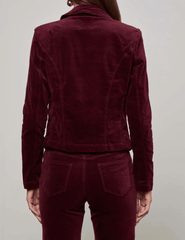 L'AGENCE Wayne Cropped Double Breasted Velvet Blazer