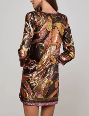 L'Agence - PRE-ORDER-L'AGENCE Octavia Sequin V-Neck Mini Dress - Buy Online