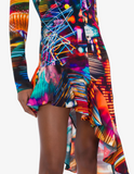 Moschino Jeans City Print Asymmetrical Dress