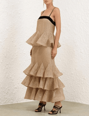 Zimmermann Pavilion Glitter Flutter Slip Dress