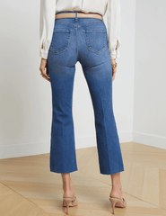 L'AGENCE Kendra High Rise Crop Flare Jeans in Cambridge