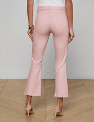 L'AGENCE Kendra High Rise Cropped Coated Jean in Pale Rose