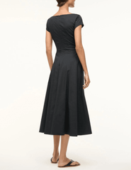 STAUD Wells Short Sleeve Midi Dress