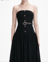 Self-Portrait - PRE-ORDER-Self-Portrait Bandeau Knit Maxi Dress - Buy Online