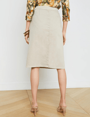 L'Agence Landry Button Front Denim Skirt