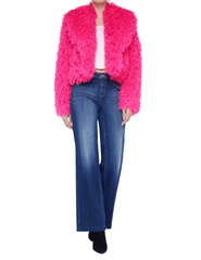 L'Agence Davy Cropped Faux Fur Jacket