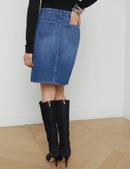 L'Agence Tylee Knee Length Denim Skirt