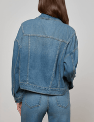 L'AGENCE Vianney Hi-Lo Denim Jacket in Fargo