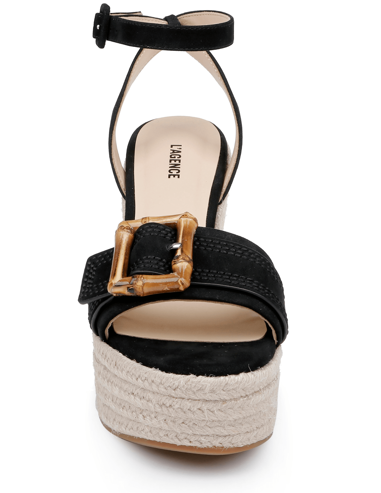 L'Agence Aurore Bamboo Buckle Espadrille Wedge Sandal
