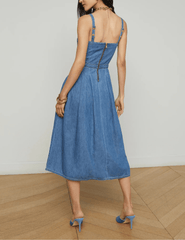 L'Agence Esmerelda Chambray Midi Dress