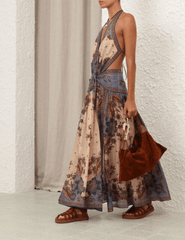 PRE-ORDER-Zimmermannn Ascension Plunge Halter Maxi Dress
