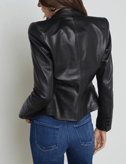 L'Agence Andalusia Tailored Leather Blazer