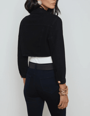 L'Agence Genevie Cropped Denim Jacket