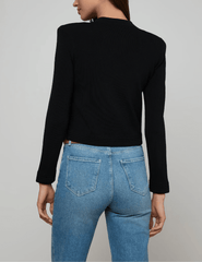 L'AGENCE Patsy Cropped Cardigan in Black