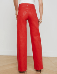 L'Agence Clayton High Rise Wide Leg Coated Jean