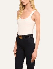 L'AGENCE Nica Scoop Neck Bodysuit in Vintage White